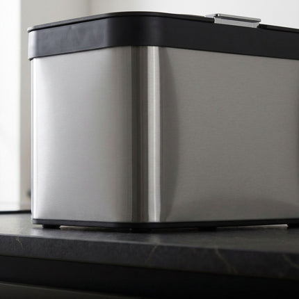 Bac à compost de cuisine en acier inoxydable, 4,5 L, couvercle anti-odeurs