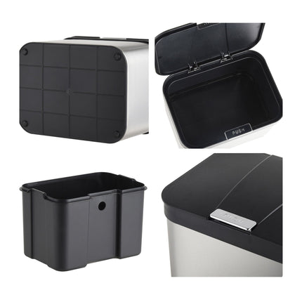 Bac à compost de cuisine en acier inoxydable, 4,5 L, couvercle anti-odeurs