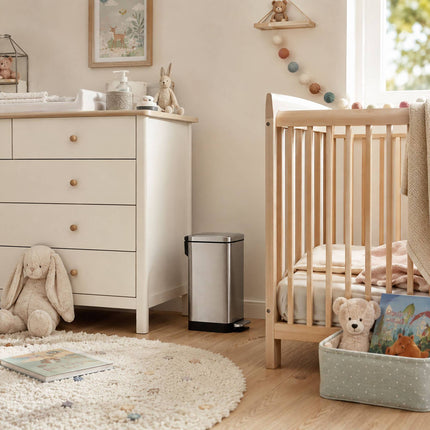 Poubelle à pédale en acier inoxydable, 15 L – Fermeture amortie, design compact