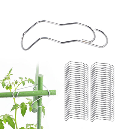 Clips de fixation pour plantes en acier inoxydable, paquet de 100 pour tuteurs en bambou