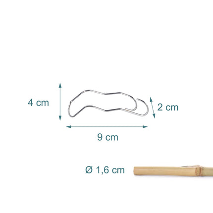 Clips de fixation pour plantes en acier inoxydable, paquet de 100 pour tuteurs en bambou