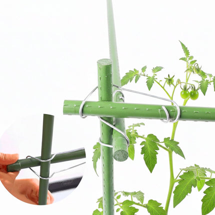 Clips de fixation pour plantes en acier inoxydable, paquet de 100 pour tuteurs en bambou
