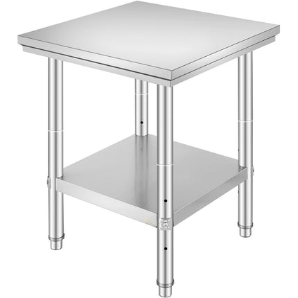 Stainless Steel Prep Table 24 x 24 in, 700 lb, Adjustable