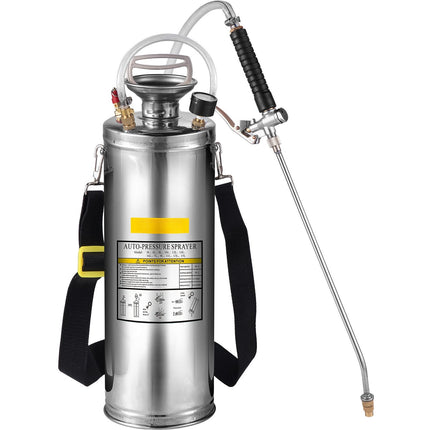 Stainless Steel Pump Sprayer 10L, Adjustable Nozzle
