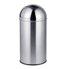 Poubelle à couvercle poussoir en acier inoxydable, 70 L, argent