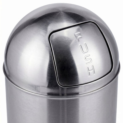 Edelstahl-Abfalleimer mit Druckdeckel, 70 l, Silber