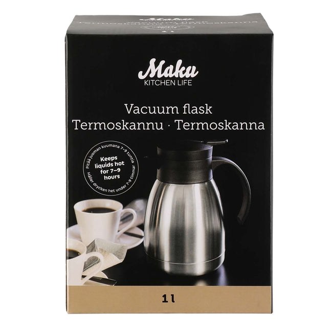 Thermoskanne aus Edelstahl, 1,0 l Fassungsvermögen