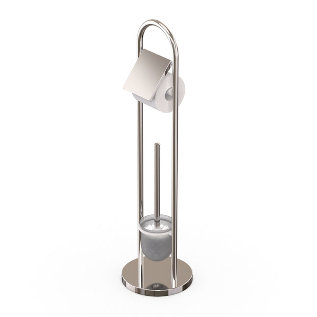 Ensemble porte-rouleau de papier toilette et brosse en acier inoxydable