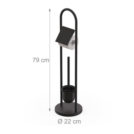 Ensemble porte-rouleau de papier toilette et brosse en acier inoxydable