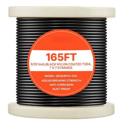 Stainless Steel Wire Rope Kit, 3/32 in x 165 ft