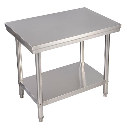 Edelstahl Küchentisch Arbeitstisch Gastrotisch mit Zwischenboden 92x61x90cm