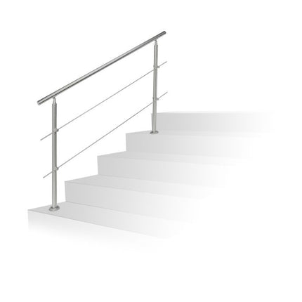 Garde-corps en acier inoxydable pour escalier 1,5 m / 2 poteaux / 3 traverses