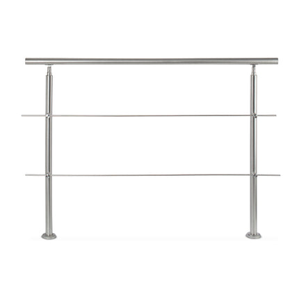Garde-corps en acier inoxydable pour escalier 1,5 m / 2 poteaux / 3 traverses