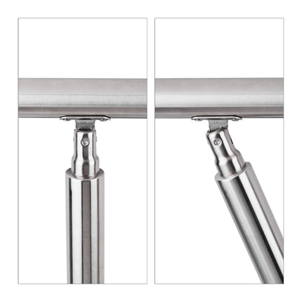 Garde-corps en acier inoxydable pour escalier 1,5 m / 2 poteaux / 3 traverses