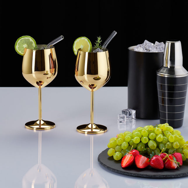Verres à vin en acier inoxydable, lot de 4