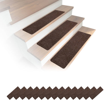 Treppenmatten Set, 16-teilig, 65x20 cm, rutschfest, pflegeleicht