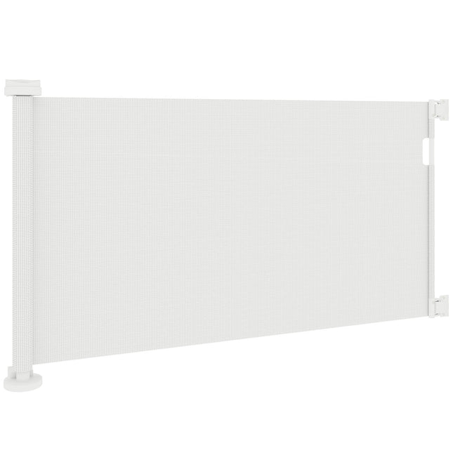 Barrière d'escalier extensible 0-136 cm 87 cm de hauteur barrière de porte pour animaux 142 x 10 x 87 cm blanc