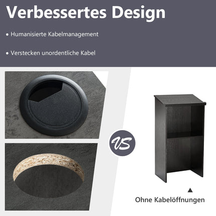 Stehpult mit Ablage & Kabelmanagement, Grau