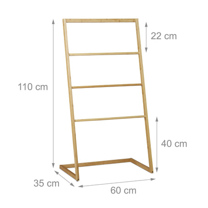 Porte-serviettes sur pied en bambou