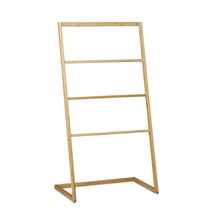 Porte-serviettes sur pied en bambou