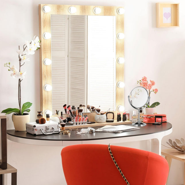 Miroir cosmétique sur pied avec grossissement