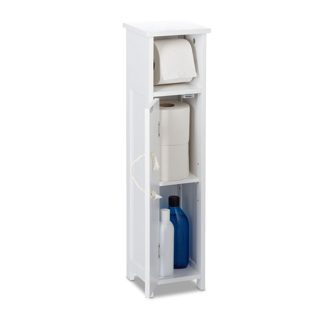 Porte-papier toilette sur pied en blanc