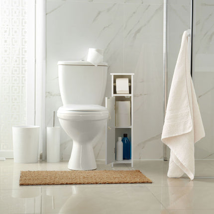 Porte-papier toilette sur pied en blanc