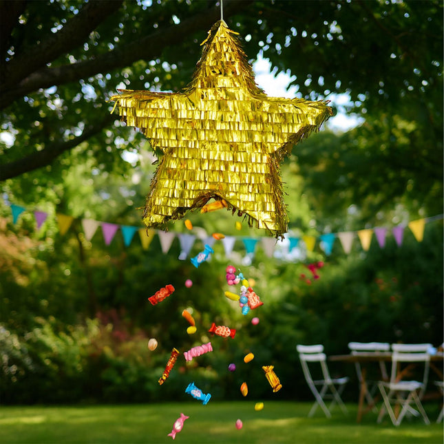 Piñata étoile avec bâton et bandeau