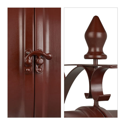 Horloge de gare double face marron
