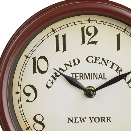 Horloge de gare double face marron