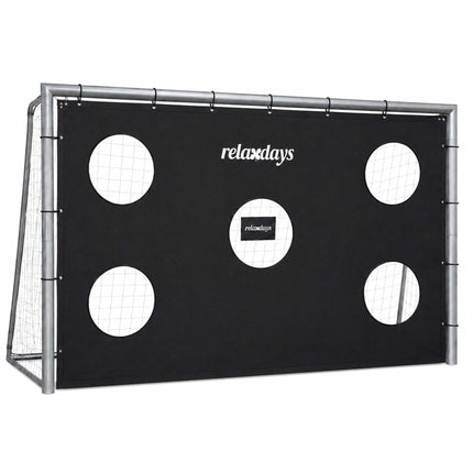 Steel Football Goal with Goal Wall for Shooting Practice, PE Net, Grey