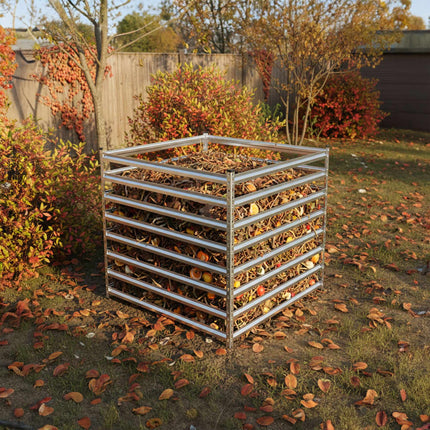 Composteur de jardin en acier, conception à claire-voie, montage facile