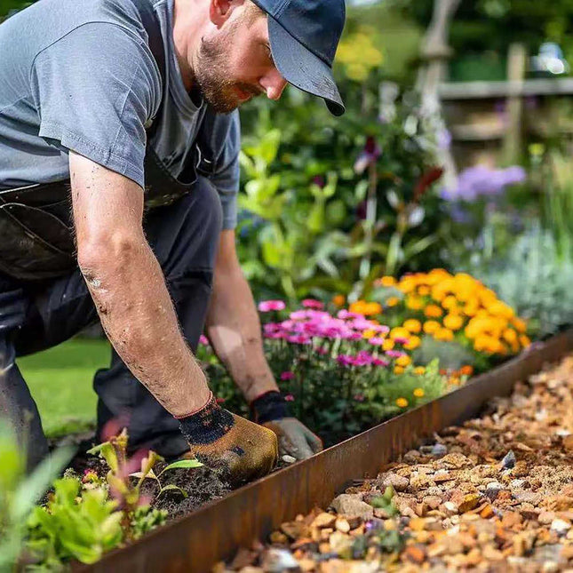 Stahl Rasenkante – Rost-Optik, Flexible Gartenbegrenzung
