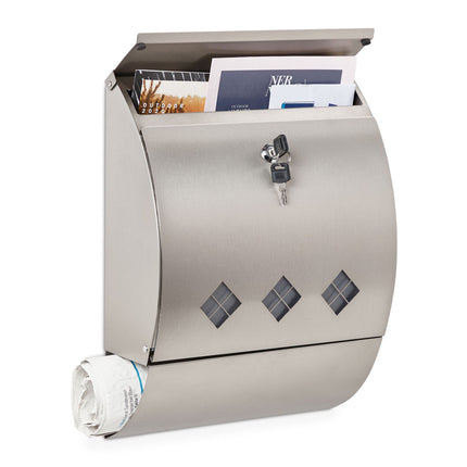 Stahlbriefkasten mit Zeitungsfach