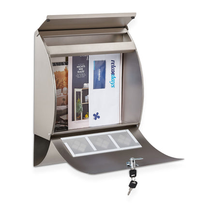 Stahlbriefkasten mit Zeitungsfach