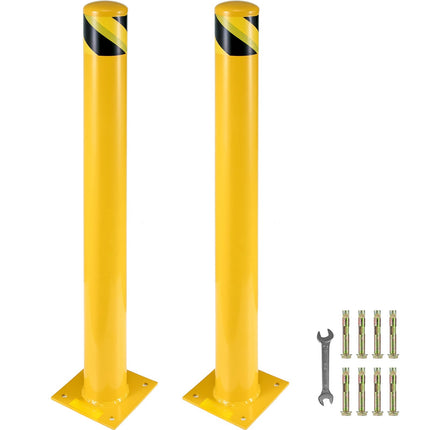 Steel Safety Bollard Post, 42 In, 5.5 In Dia, 2 Pack