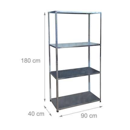Rayonnage de stockage en acier, capacité de 160 kg, étagères galvanisées