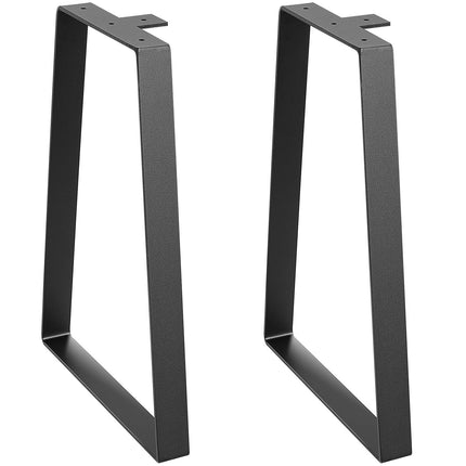 Steel Table Legs, 16 Inch Trapezoid, Set of 2, Black