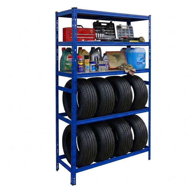 Support à pneus en acier, 3 étagères - Rangement de garage réglable