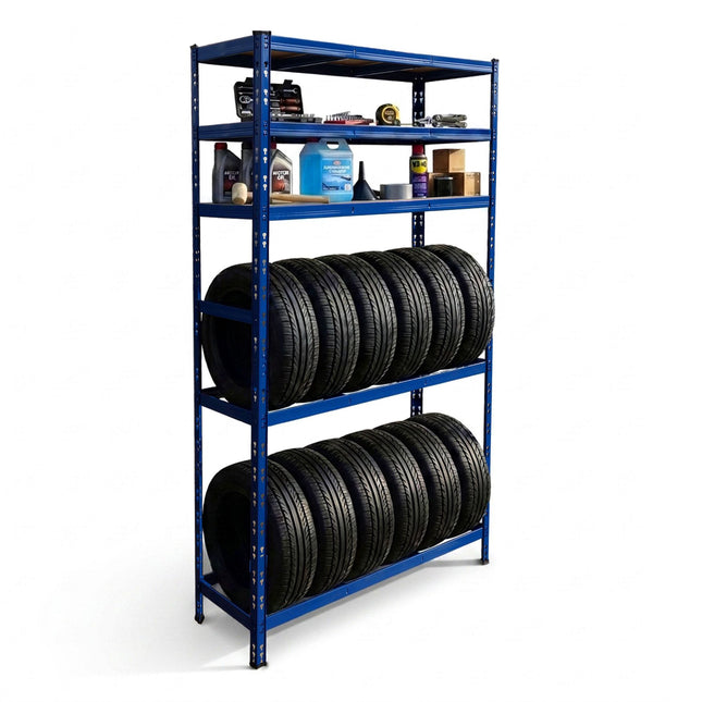 Support à pneus en acier, 3 étagères - Rangement de garage réglable