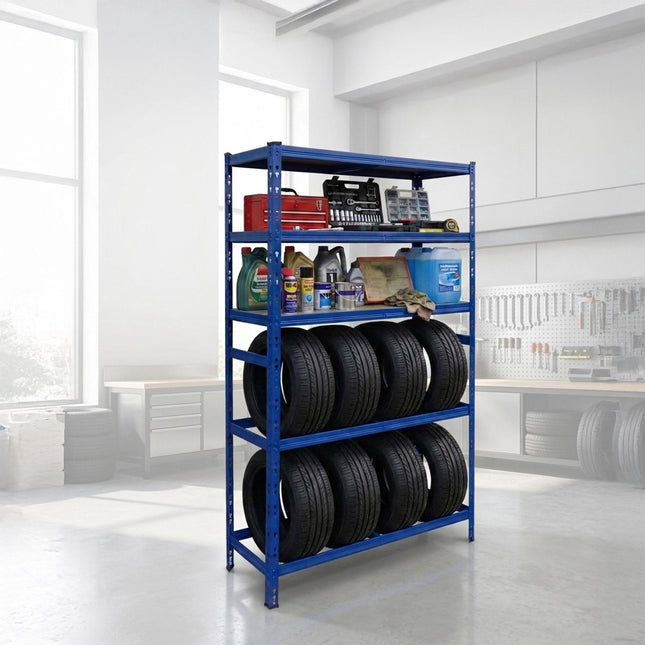 Support à pneus en acier, 3 étagères - Rangement de garage réglable