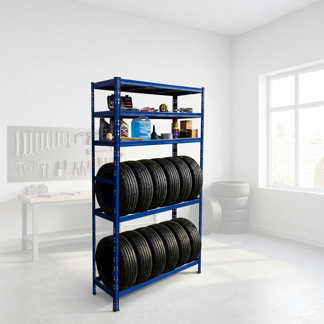 Support à pneus en acier, 3 étagères - Rangement de garage réglable