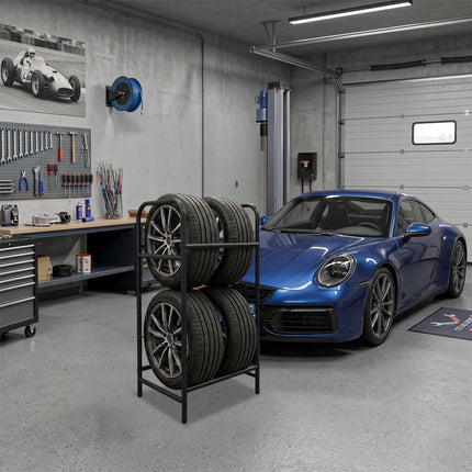 Support à pneus en acier - Rangement de garage, pieds de protection