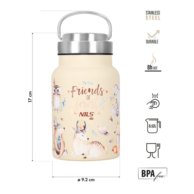 Stahlwasserflasche, 520ml, Waldgrün