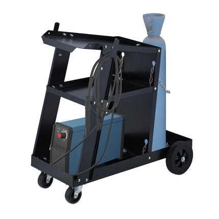 Chariot de soudage en acier avec rangement pour bouteilles de gaz