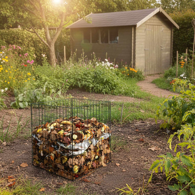 Composteurs de jardin en treillis métallique, ensemble de 2 pièces