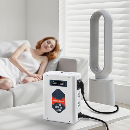 Step-Up Voltage Converter 2000VA, 110V to 220V, LCD