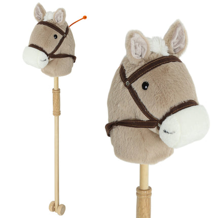 Cheval à bâton avec sons et roues - Enfants de 24 mois et plus, gris