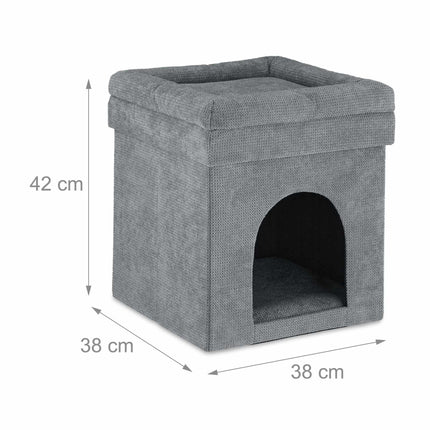 Tabouret pour niche à chat en gris