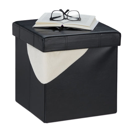 Tabouret en cuir artificiel avec espace de rangement